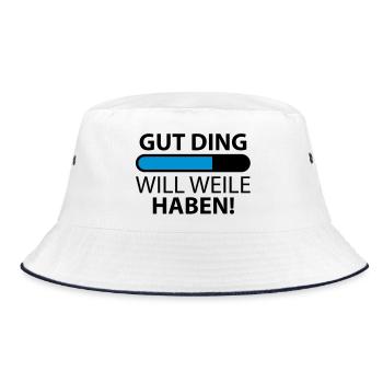 Gut Ding will Weile haben | Ladebalken - Bucket Hat - white/navy - Front