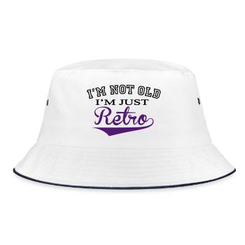 Not Old .... Retro - 2 Colour - Bucket Hat - white/navy - Front