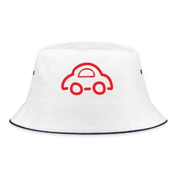 Imprint of a red car - Bucket Hat - white/navy - Front