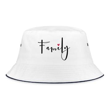 Family Heart Love Community Gift - Bucket Hat - white/navy - Front