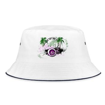 Music speaker with palm trees - Bucket Hat - white/navy - Front