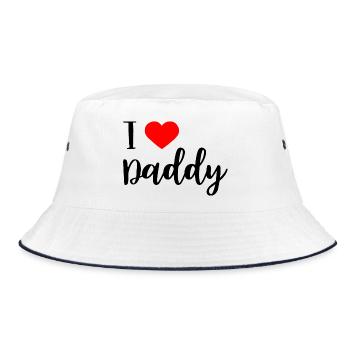 i love daddy - Bucket Hat - Weiß/Navy - Vorne