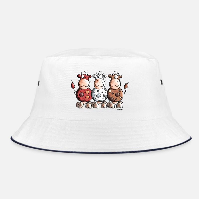 Kunterbunte Kühe - Bucket Hat - Weiß/Navy