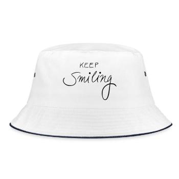 keep smiling - Bucket Hat - white/navy - Front