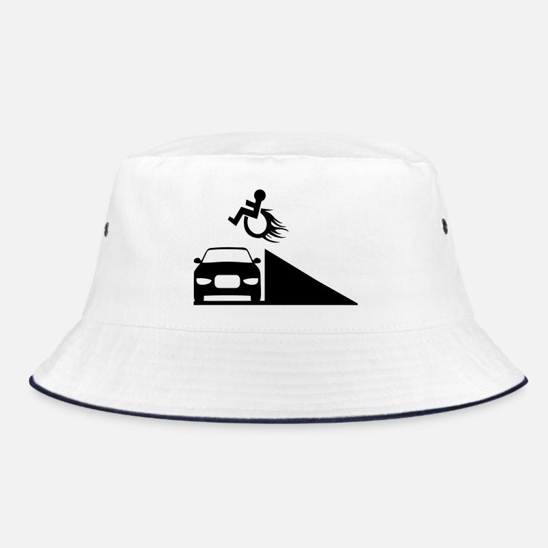 Wheelchair user jumps over a ramp # Bucket Hat
