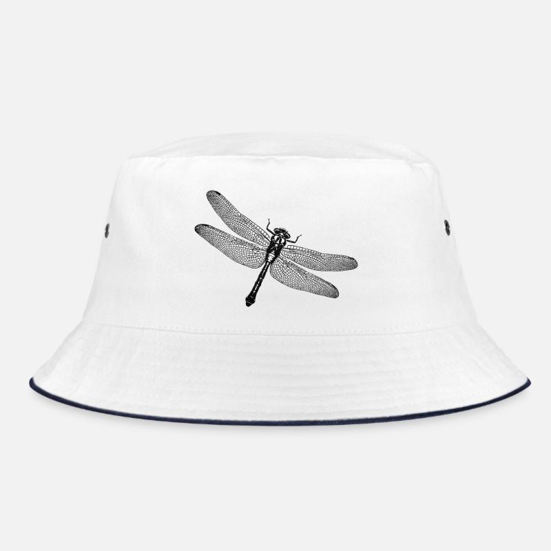 Dragonfly - Bucket Hat - white/navy
