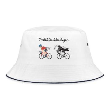 Triathlon triathletes live longer! - Bucket Hat - white/navy - Front