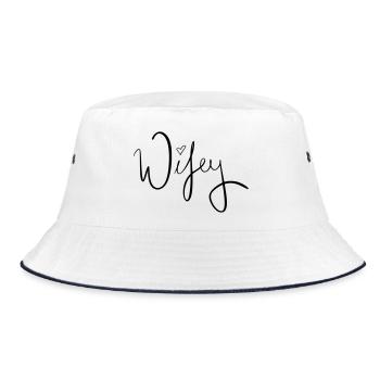 Wifey - Bucket Hat - Weiß/Navy - Vorne