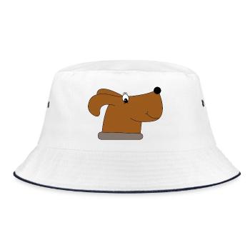 Hund - Bucket Hat - Weiß/Navy - Vorne