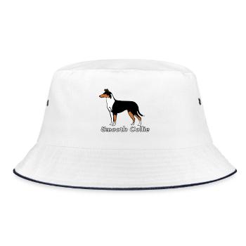 Smooth Collie tricolour - Bucket Hat - white/navy - Front