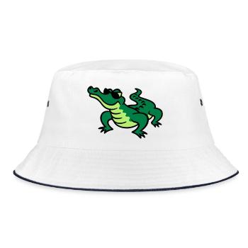 Cool Croc - Bucket Hat - white/navy - Front