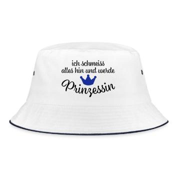 Lustige Sprüche - Bucket Hat - Weiß/Navy - Vorne