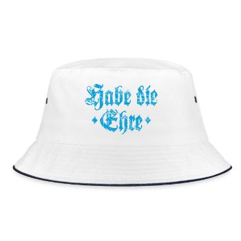 Habe die Ehre (Vintage/Hellblau) - Bucket Hat - Weiß/Navy - Vorne