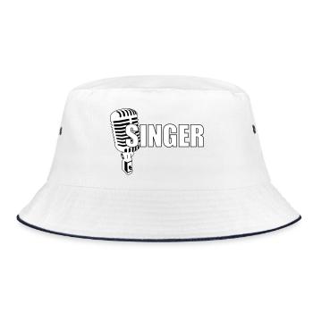 Singer - Music - Bucket Hat - white/navy - Front