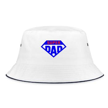 Badge Super Dad Bleu Vif - Bob - blanc/marine - Devant