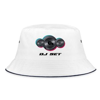 DJ - Bucket Hat - Weiß/Navy - Vorne