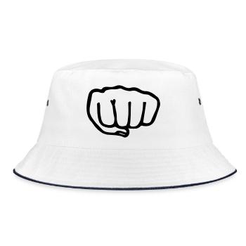 Karate Faust transparente Vectra - Bucket Hat - Weiß/Navy - Vorne
