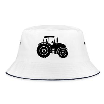 Shade Silhouette Farm Tractor - Bucket Hat - white/navy - Front