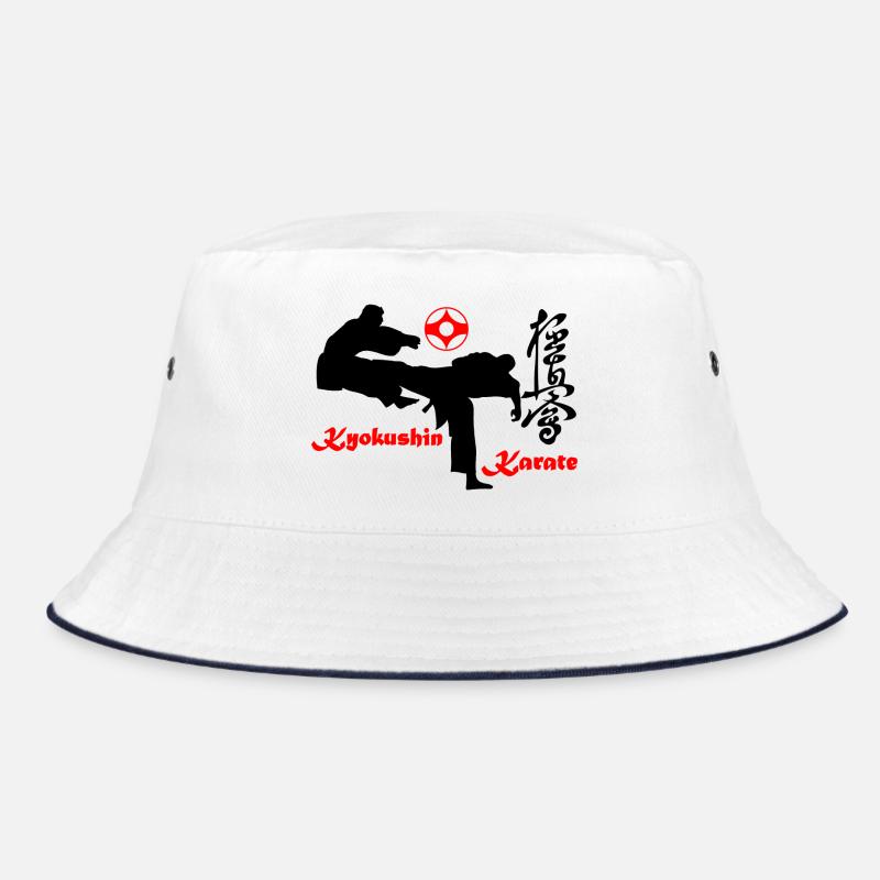 Kyokushin Karate KO Kick mit Kanku Zeichen Bucket Hat