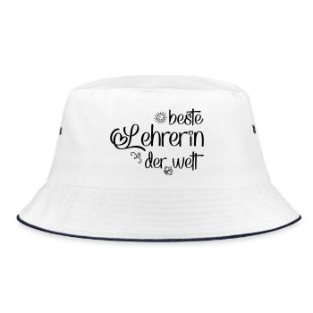 Beste Lehrerin der Welt - Bucket Hat - Weiß/Navy - Vorne