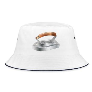 antique iron for nostalgic feelings - Bucket Hat - white/navy - Front