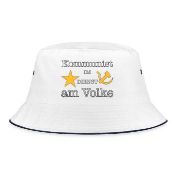 Kommunist im Dienst am Volke - Bucket Hat - Weiß/Navy - Vorne