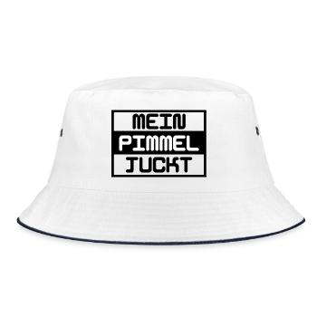 Mein Pimmel Juckt - Bucket Hat - Weiß/Navy - Vorne