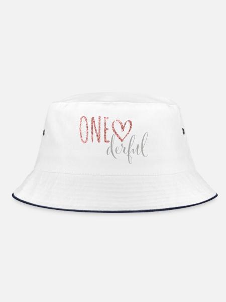 1. Geburtstag Baby Onederful Geschenk - Bucket Hat - Weiß/Navy