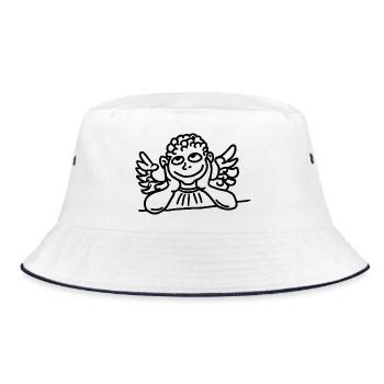 Für alle Engel auf Erden, verträumt und entzückend - Bucket Hat - Weiß/Navy - Vorne