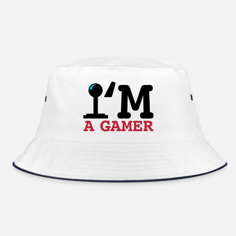 A Gamer Bold Typography - Bucket Hat - white/navy