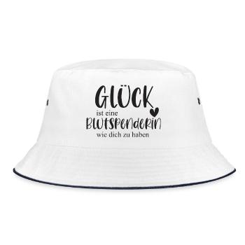 Blutspenderin Blutspende Ehrenamt Heldin Geschenk - Bucket Hat - Weiß/Navy - Vorne