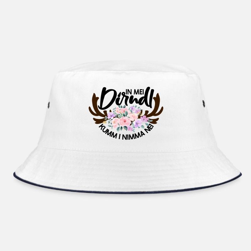 Blumenmuster mit Hirschgeweih Bucket Hat