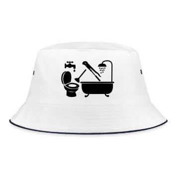 Logo plumber company - Bucket Hat - white/navy - Front