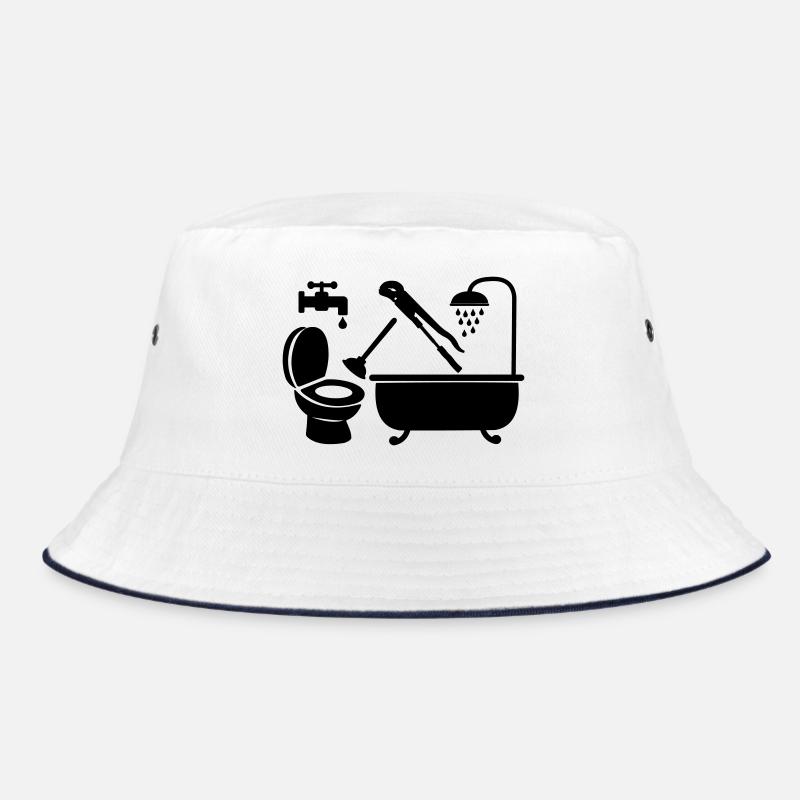 Logo plombier entreprise - Bob - blanc/marine