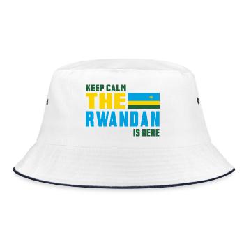 Design drapeau Rwanda Keep Calm - Bob - blanc/marine - Devant