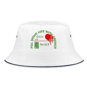Fill your life with energy - Bucket Hat - white/navy - Front