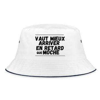 Mieux vaut arriver en retard que moche - Bob - blanc/marine - Devant