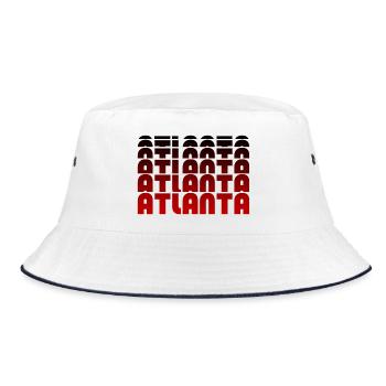 Atlanta Neon Typo Grid - Bucket Hat - white/navy - Front