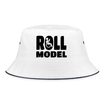 Every wheelchair user is a role model * - Bucket Hat - white/navy - Front