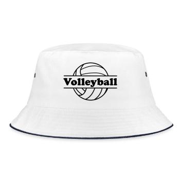Blank Ball, Volleyball mit Bar mit der Aufschrift Full - Bucket Hat - Weiß/Navy - Vorne