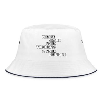 Bitte halt die Klappe # - Bucket Hat - Weiß/Navy - Vorne