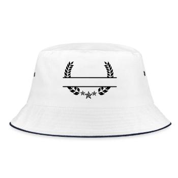 Laurel wreath under three stars - Bucket Hat - white/navy - Front