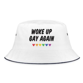 Wieder aufgewacht - Pride Month - Bucket Hat - Weiß/Navy - Vorne