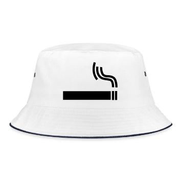 Cigarette Cigarette smoking break - Bucket Hat - white/navy - Front