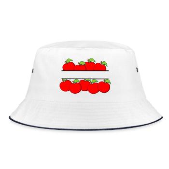 Bannière de pommes avec pomme rouge - Bob - blanc/marine - Devant