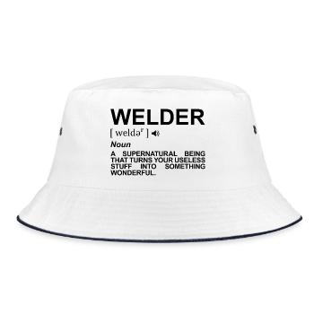 Welder Meaning - Bucket Hat - white/navy - Front