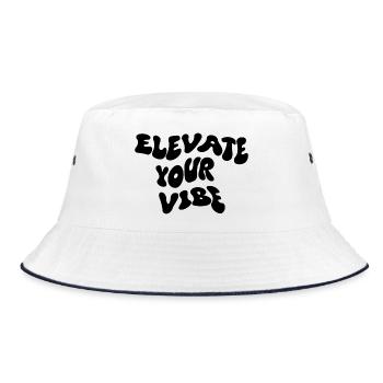 Elevate Your Vibe - Bucket Hat - Weiß/Navy - Vorne