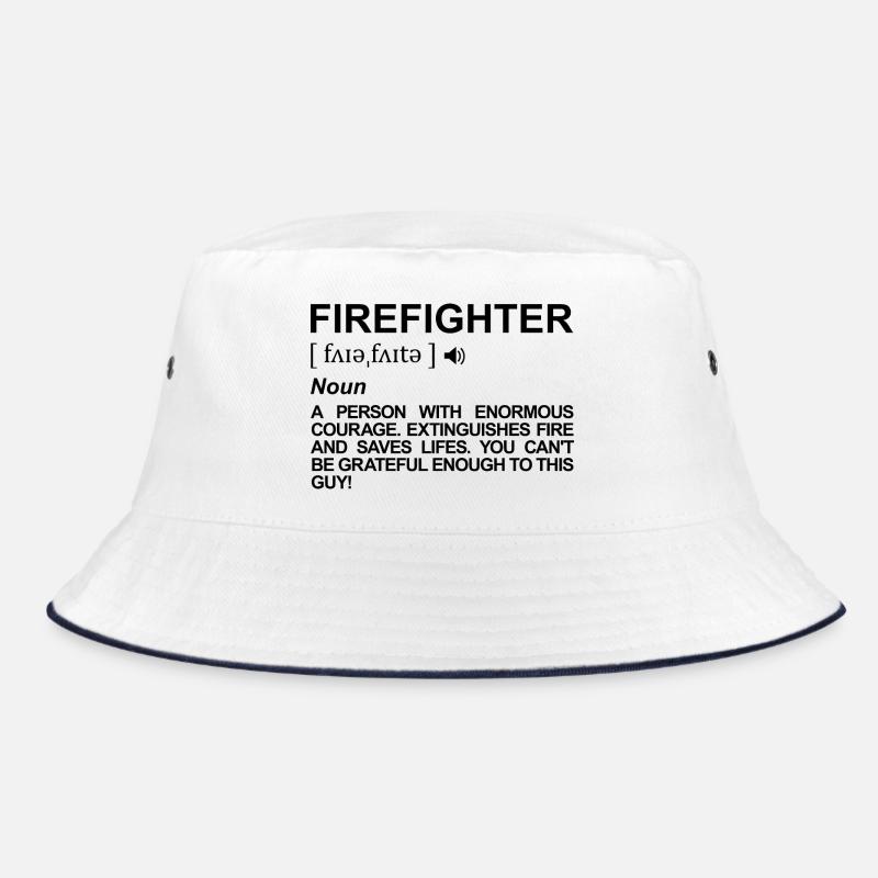 Feuerwehrmann Bedeutung - Bucket Hat - Weiß/Navy