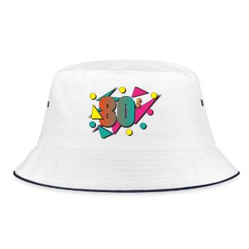 The 80's - Bucket Hat - Weiß/Navy - Vorne