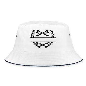 Mechanic logo garage - Bucket Hat - white/navy - Front